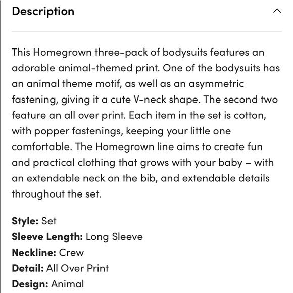 Homegrown Baby Organic Cotton Extendable Animal Motif Bodysuits, Set of 3 - Picture 3 of 3